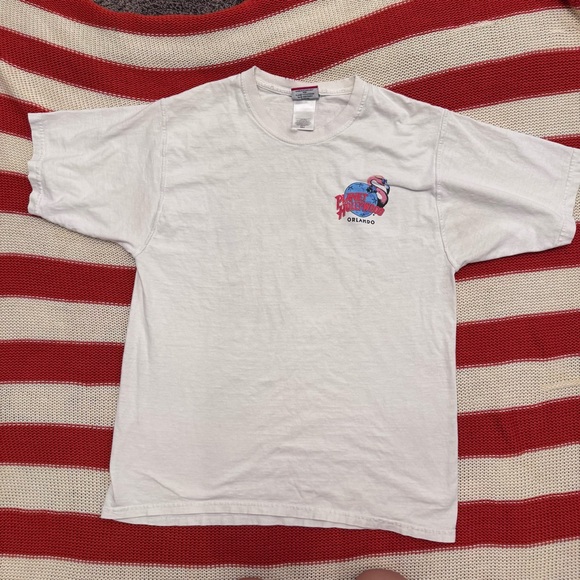 1998 vintage Orlando Flamingo Graphic unisex medium t Shirt - White - Picture 2 of 8